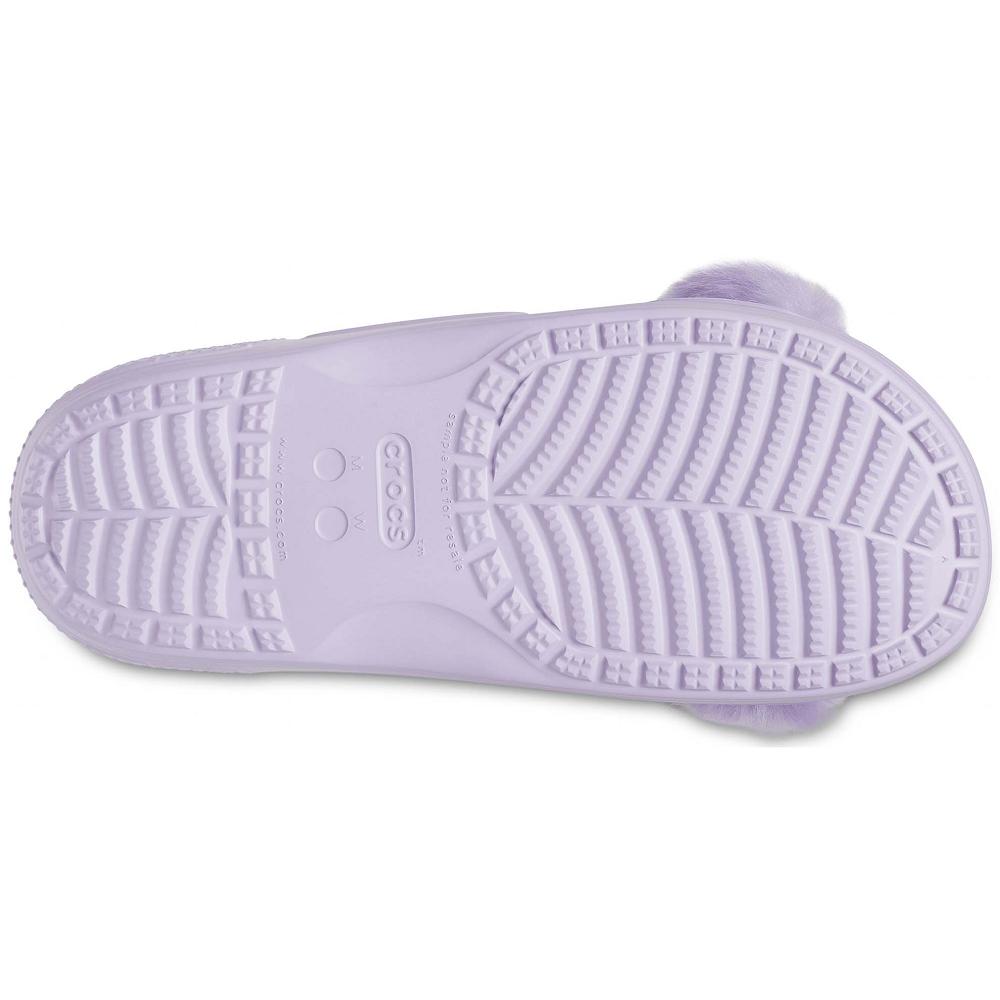 Purple Men's Crocs Classic Fur Sure Sandals | NZ 1249QMAZ
